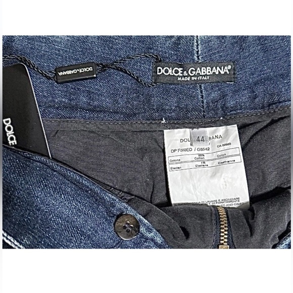 NWT! Dolce & Gabbana Blue Denim Distressed Ankle Cropped Jeans 44 - Picture 3 of 6